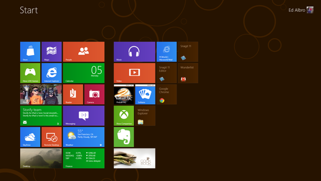 Interface Metro do Windows 8, uma influência.